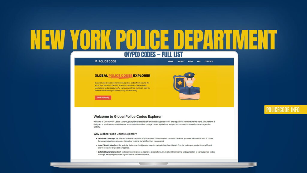 New York Police Department (NYPD) Codes — Full List