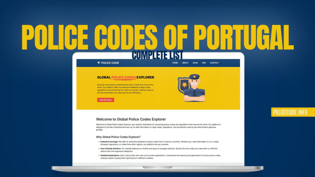 Police Codes of Portugal - Complete List