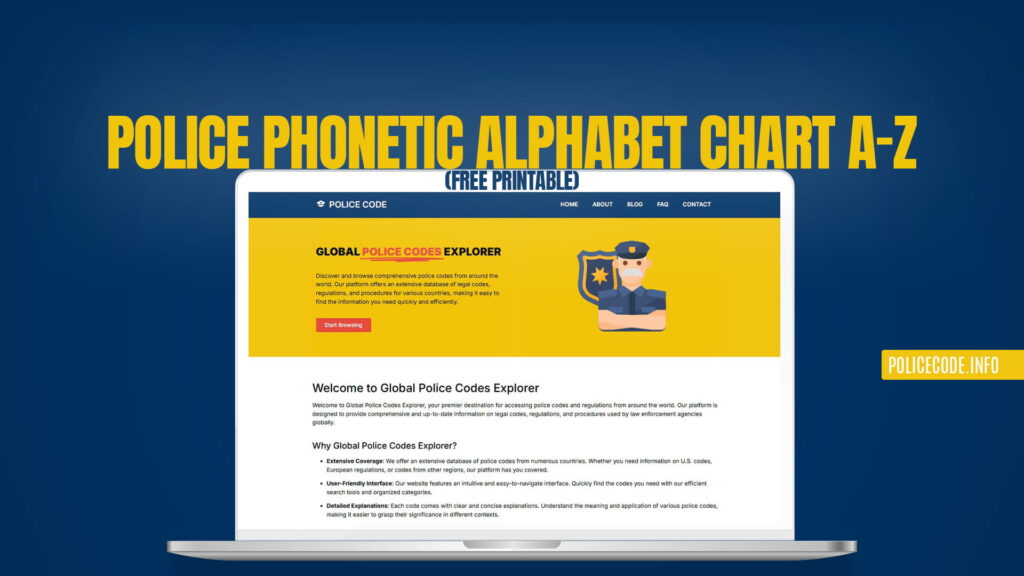 Police Phonetic Alphabet Chart A–Z (Free Printable)